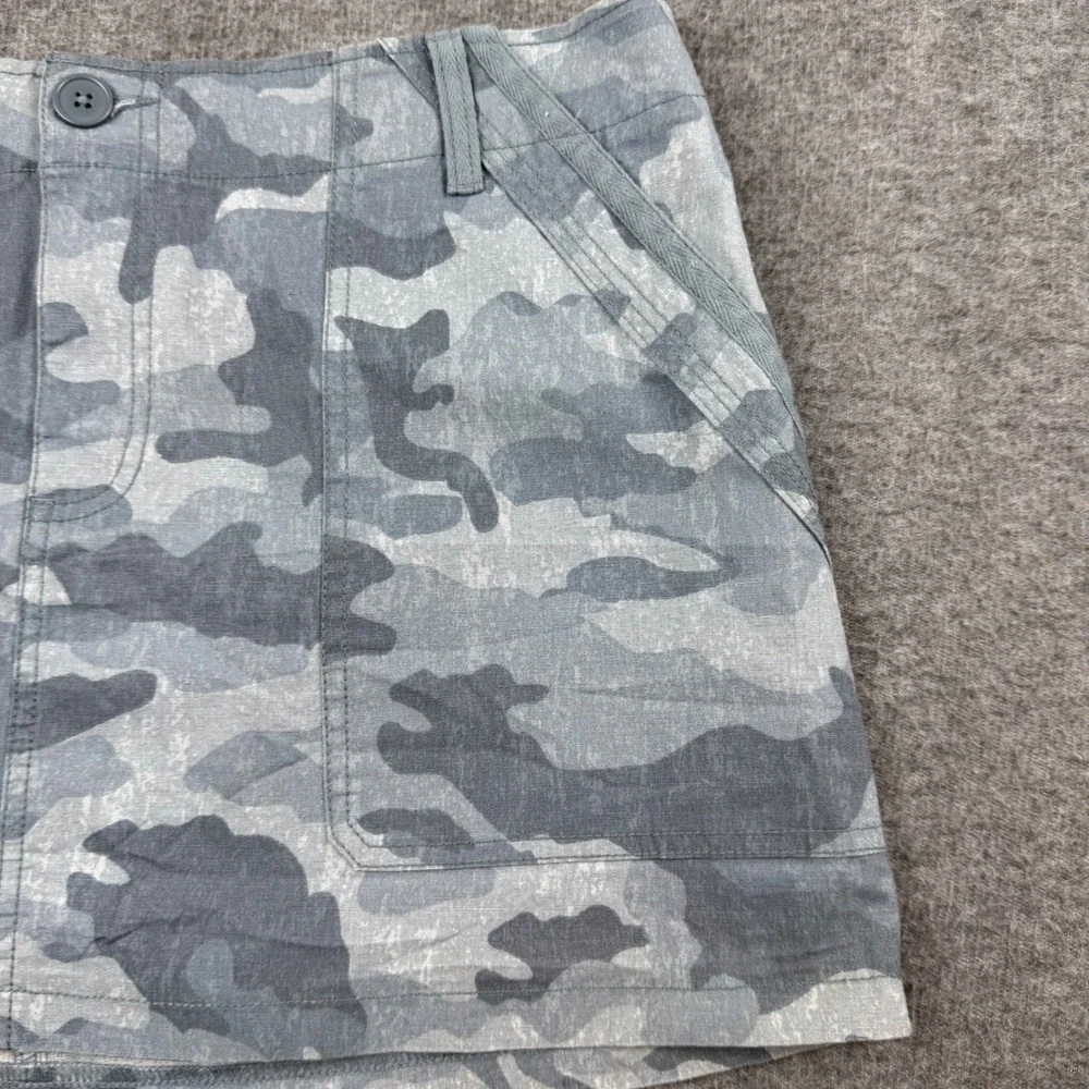 Wild Fable Camo Mini Skirt Womens L Grey Blue Cargo Utility Cotton Stretch - Picture 3 of 8